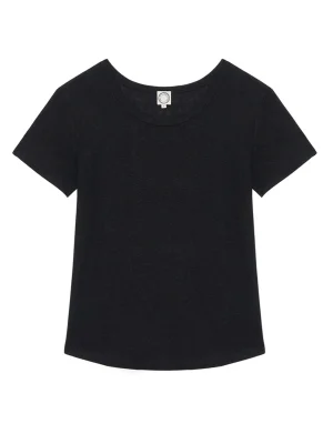 Store Ines de la Fressange Paris Lison black linen tee shirt