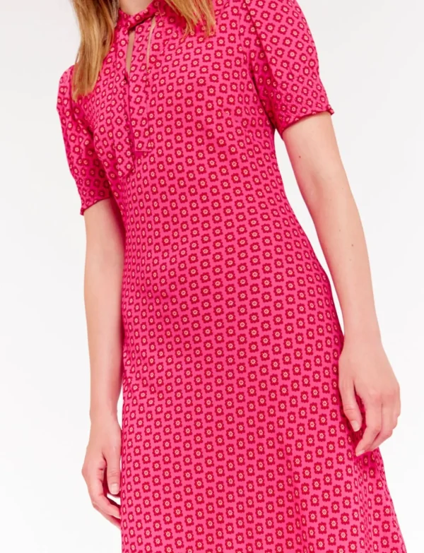 Store Ines de la Fressange Paris Long pink printed cherry dress