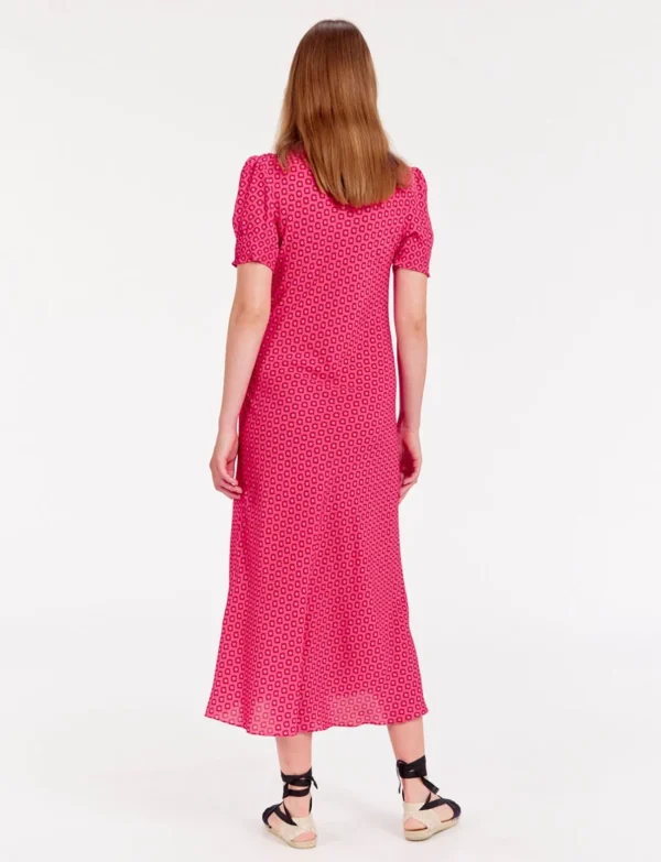 Store Ines de la Fressange Paris Long pink printed cherry dress