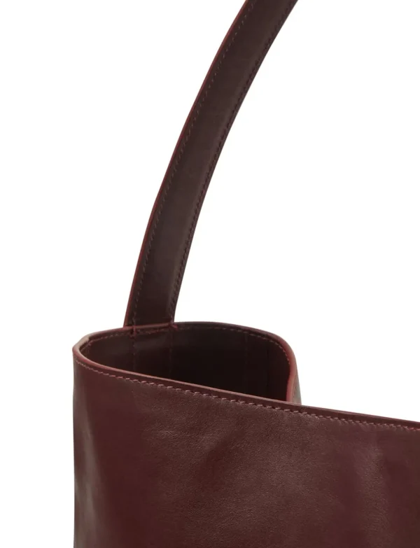 Best Ines de la Fressange Paris Léonore large leather tote bag burgundy