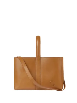 Cheap Ines de la Fressange Paris Léonore small leather tote bag camel