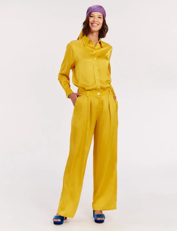 Flash Sale Ines de la Fressange Paris Luciano pants fluid yellow buttercup