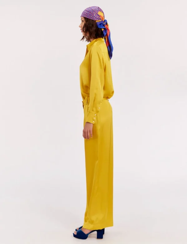 Flash Sale Ines de la Fressange Paris Luciano pants fluid yellow buttercup