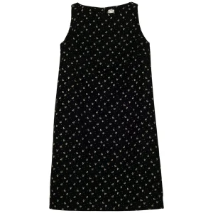 Clearance Ines de la Fressange Paris Madeleine dress in smooth black velvet, gold print