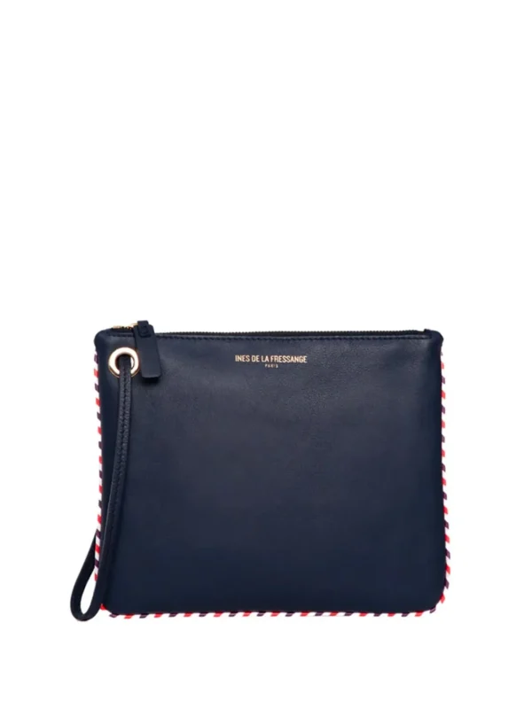 Best Sale Ines de la Fressange Paris Marcia clutch bag navy blue