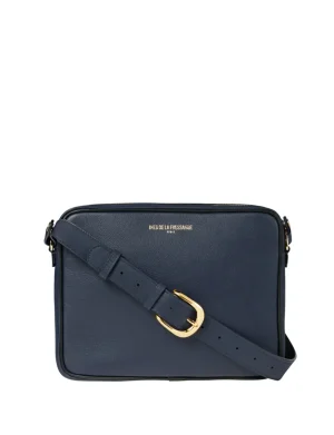 Discount Ines de la Fressange Paris Marcia large bag navy piping black