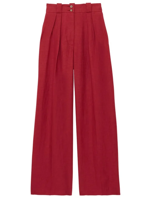 Cheap Ines de la Fressange Paris Marlene pants in raspberry linen