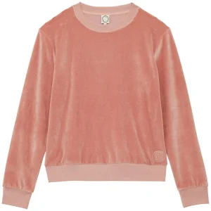 Store Ines de la Fressange Paris Mathilde sweater in smooth powder pink velvet