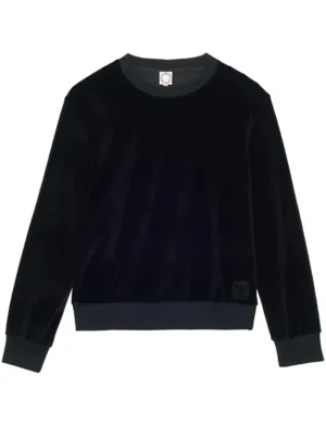 Discount Ines de la Fressange Paris Mathilde sweatshirt in smooth black velvet