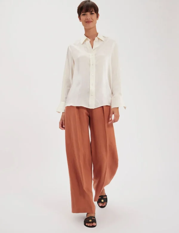 Hot Ines de la Fressange Paris Maureen ecrue silk shirt