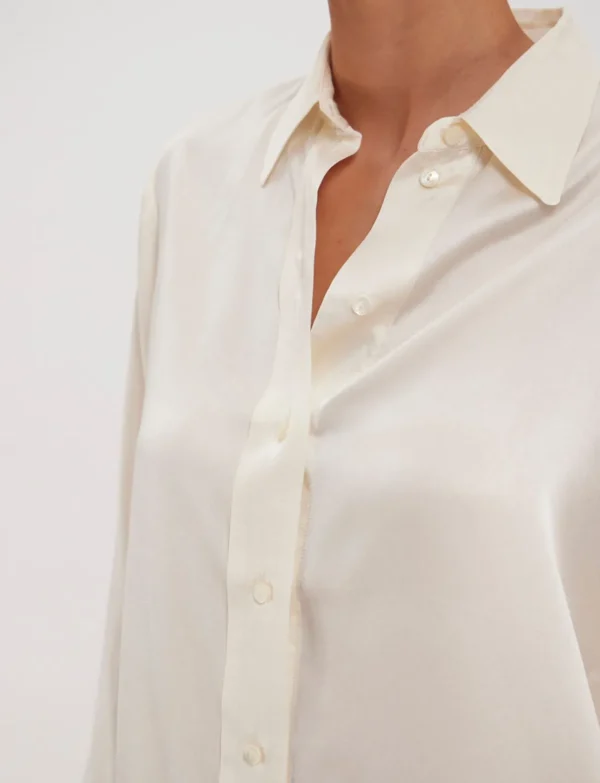 Hot Ines de la Fressange Paris Maureen ecrue silk shirt