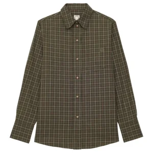 Store Ines de la Fressange Paris Maureen khaki cotton plaid shirt