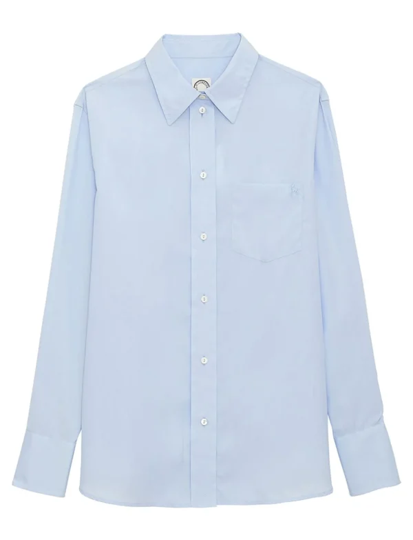 Fashion Ines de la Fressange Paris Maureen light blue cotton shirt