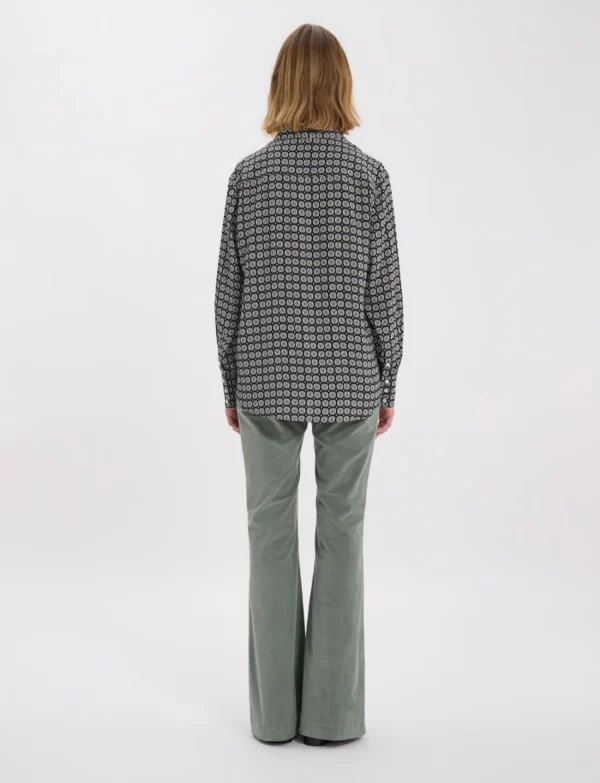 Discount Ines de la Fressange Paris Maureen oak leaf pattern shirt