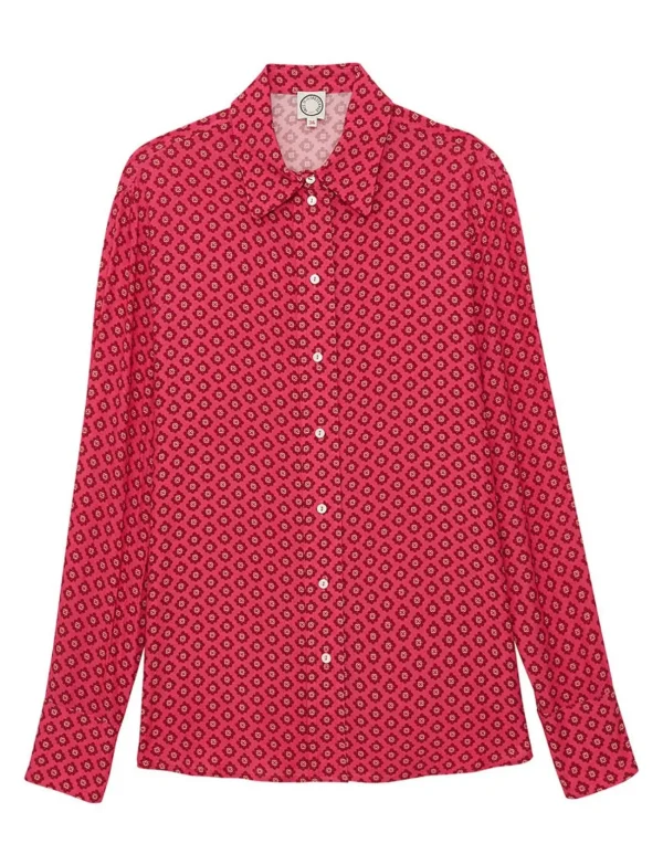 Best Sale Ines de la Fressange Paris Maureen pink crepe shirt