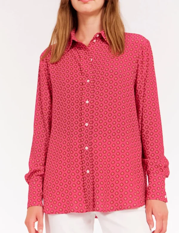 Best Sale Ines de la Fressange Paris Maureen pink crepe shirt