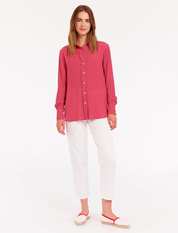 Best Sale Ines de la Fressange Paris Maureen pink crepe shirt