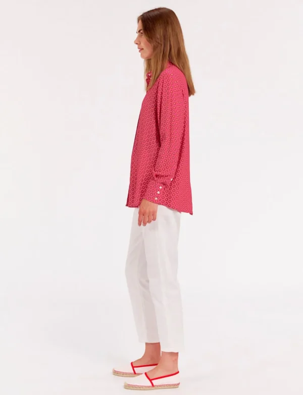 Best Sale Ines de la Fressange Paris Maureen pink crepe shirt