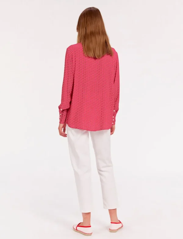 Best Sale Ines de la Fressange Paris Maureen pink crepe shirt