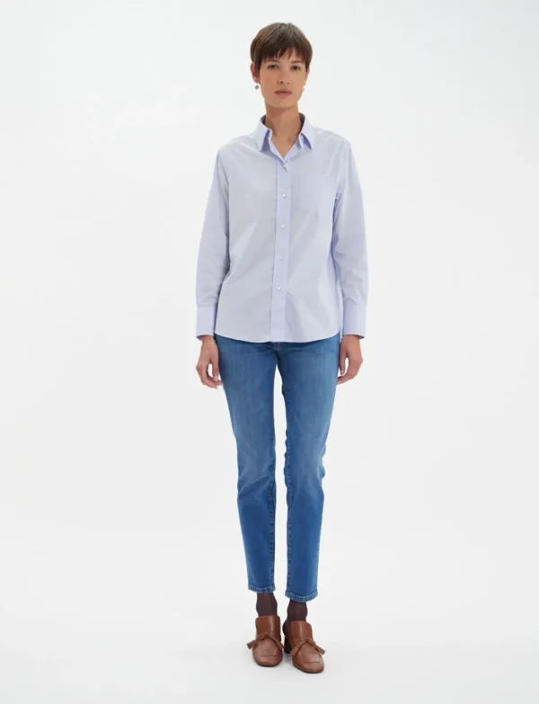 Best Sale Ines de la Fressange Paris Maureen sky blue shirt