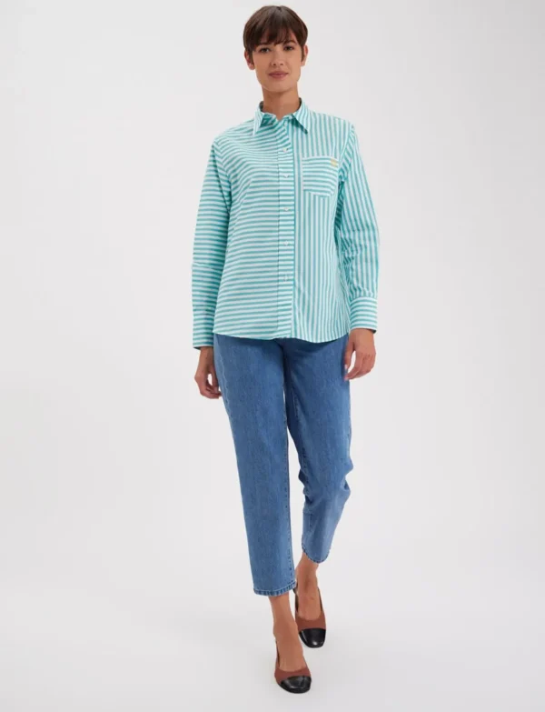 Sale Ines de la Fressange Paris Maureen turquoise shirt