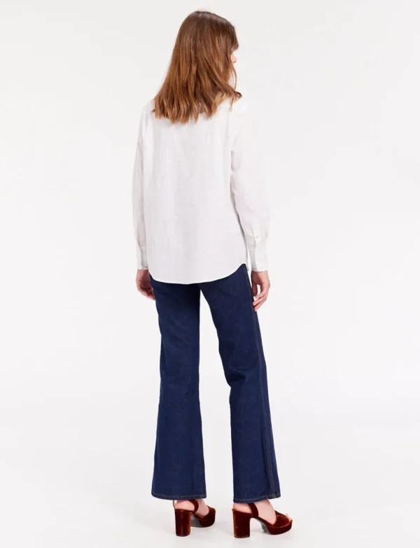 Cheap Ines de la Fressange Paris Maureen white shirt with embroidery