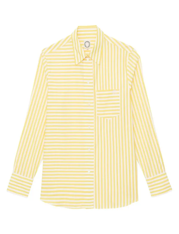 Cheap Ines de la Fressange Paris Maureen yellow striped shirt