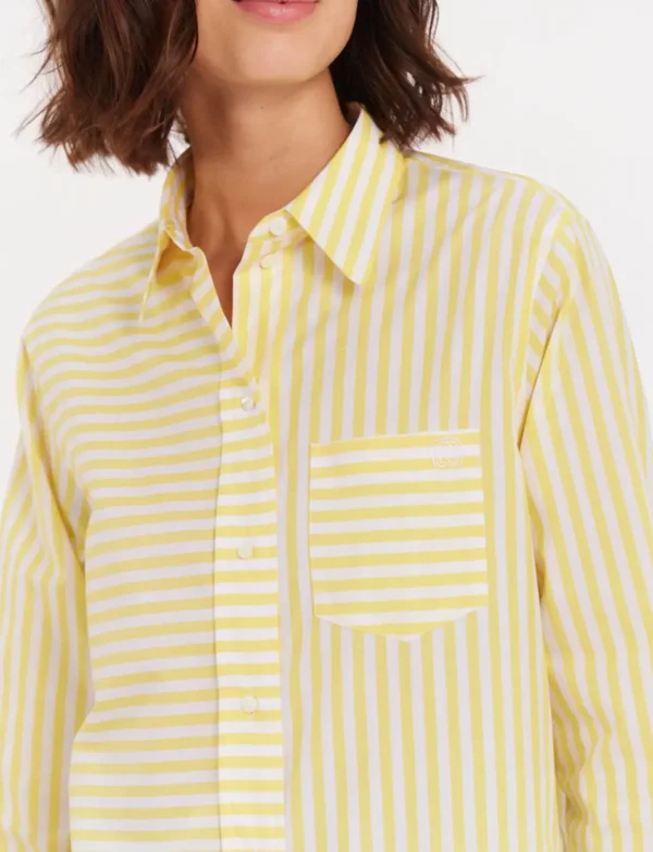 Cheap Ines de la Fressange Paris Maureen yellow striped shirt