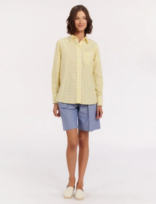 Cheap Ines de la Fressange Paris Maureen yellow striped shirt