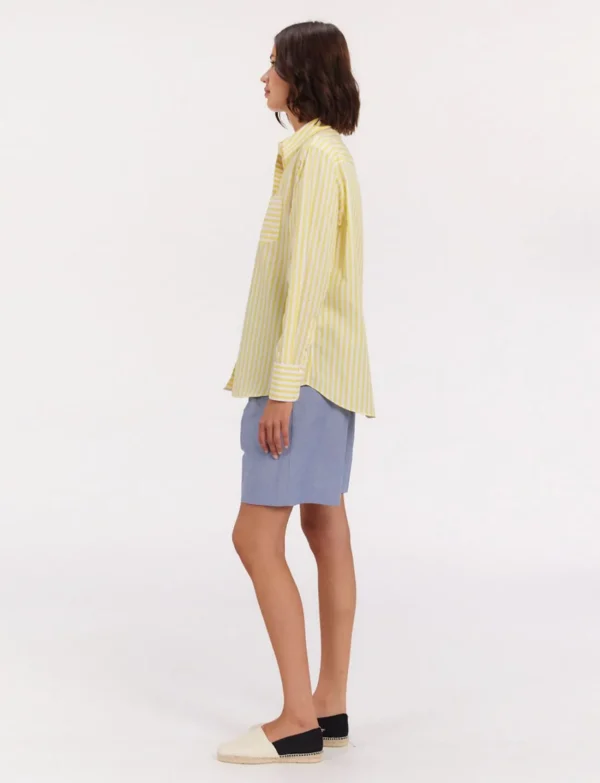 Cheap Ines de la Fressange Paris Maureen yellow striped shirt