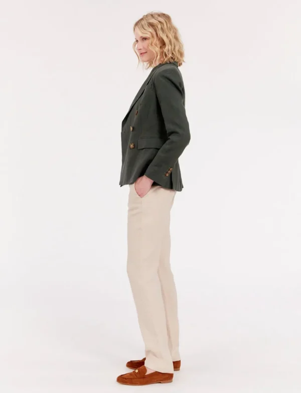 Store Ines de la Fressange Paris Maurice jacket in dark green linen