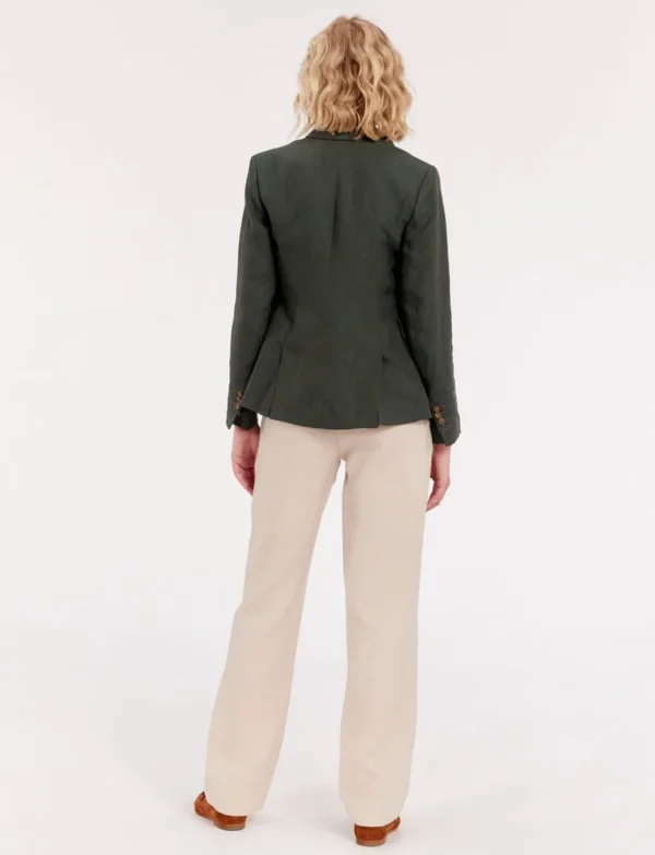 Store Ines de la Fressange Paris Maurice jacket in dark green linen