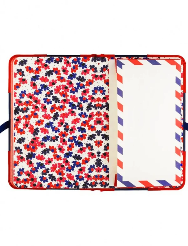 Discount Ines de la Fressange Paris Medium notebook Ines navy blue and red