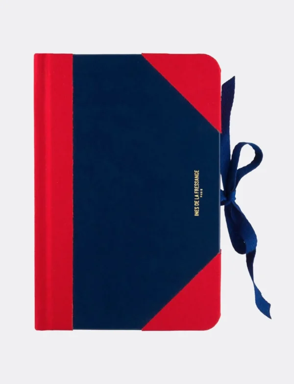 Discount Ines de la Fressange Paris Medium notebook Ines navy blue and red