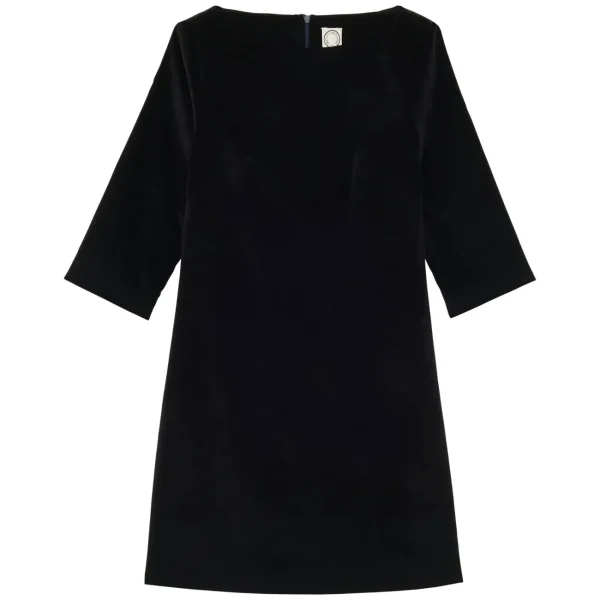 Best Sale Ines de la Fressange Paris Megan dress in smooth black velvet