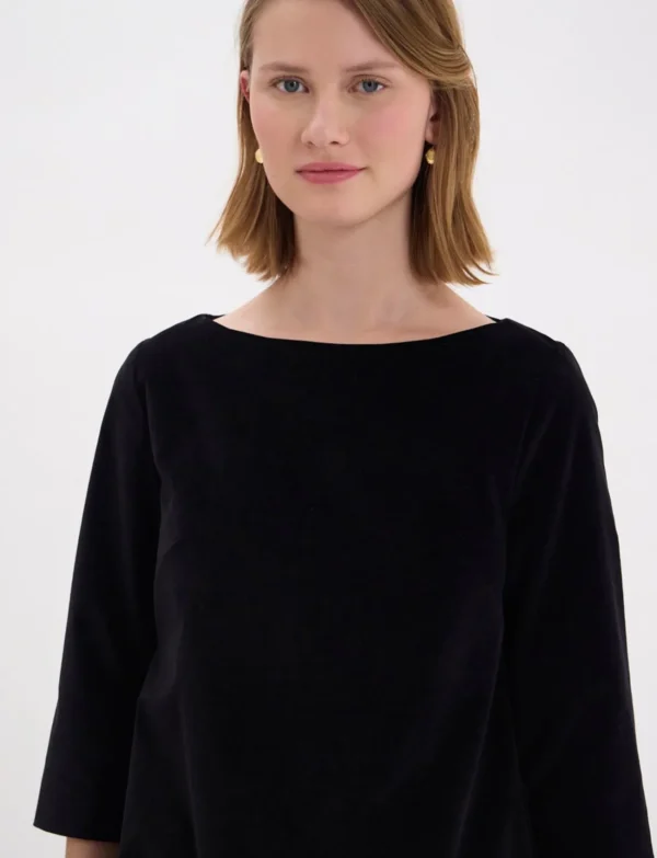 Best Sale Ines de la Fressange Paris Megan dress in smooth black velvet