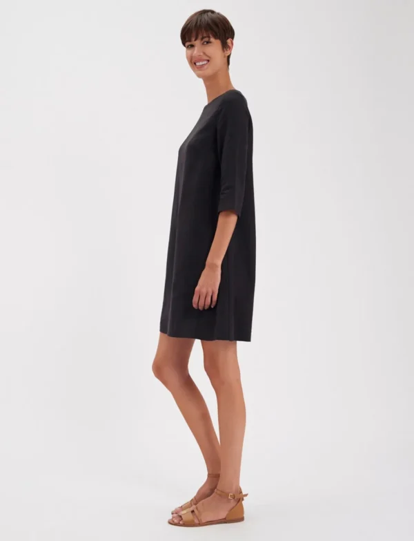 Hot Ines de la Fressange Paris Megane black linen dress