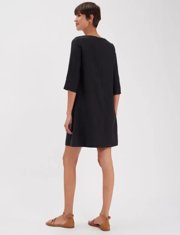 Hot Ines de la Fressange Paris Megane black linen dress