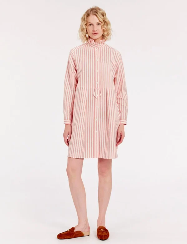 Store Ines de la Fressange Paris Monica dress in red and white striped linen