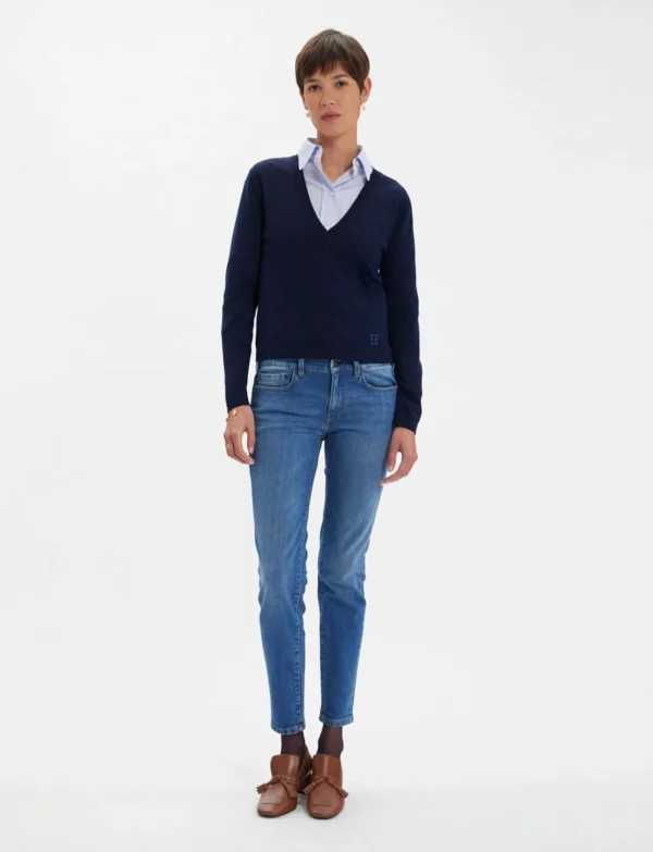 Outlet Ines de la Fressange Paris Morgana navy sweater