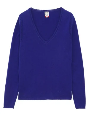 Best Sale Ines de la Fressange Paris Morgane blue wool and cashmere sweater