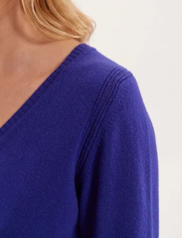 Best Sale Ines de la Fressange Paris Morgane blue wool and cashmere sweater