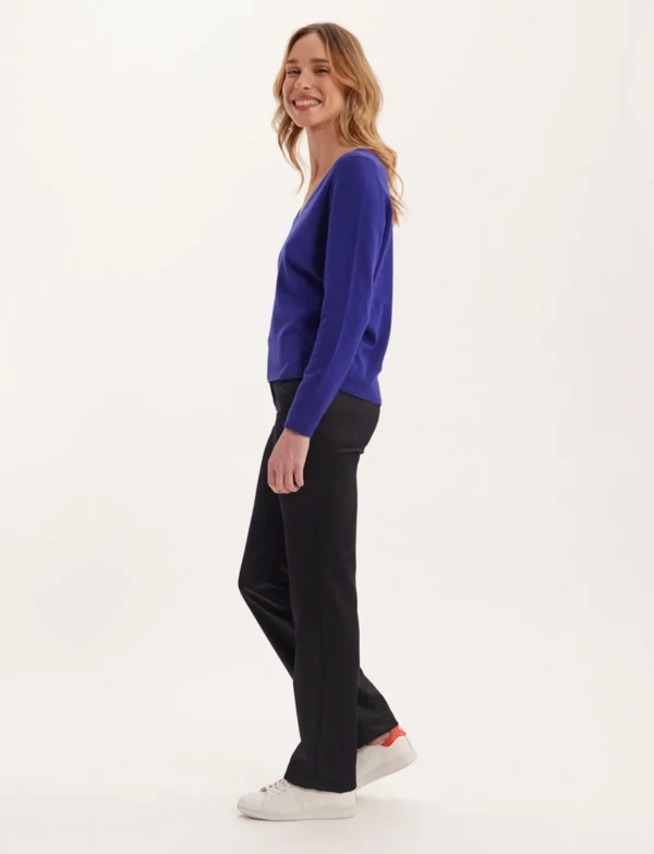 Best Sale Ines de la Fressange Paris Morgane blue wool and cashmere sweater