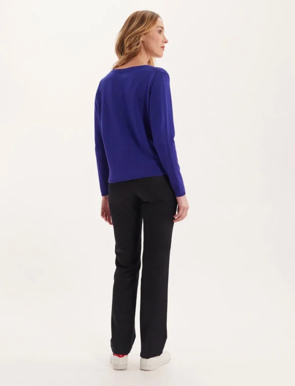 Best Sale Ines de la Fressange Paris Morgane blue wool and cashmere sweater