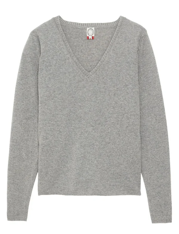 Cheap Ines de la Fressange Paris Morgane grey wool and cashmere sweater