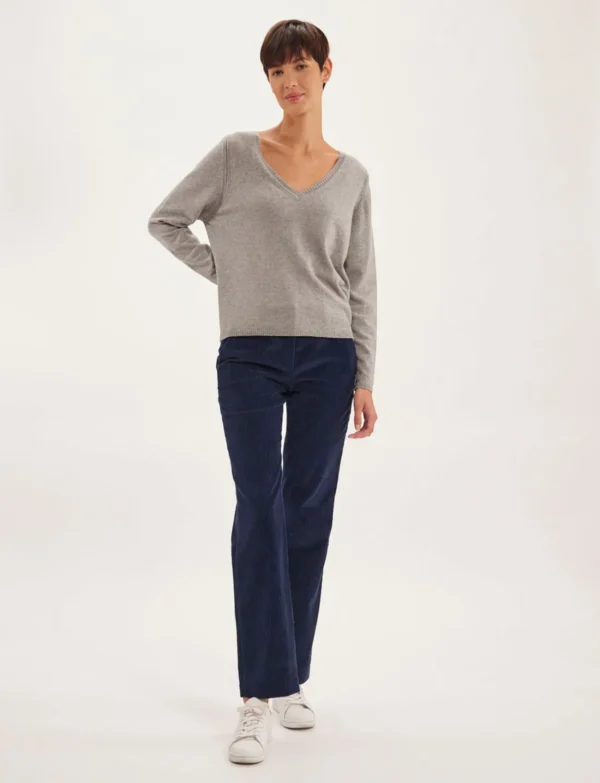 Cheap Ines de la Fressange Paris Morgane grey wool and cashmere sweater