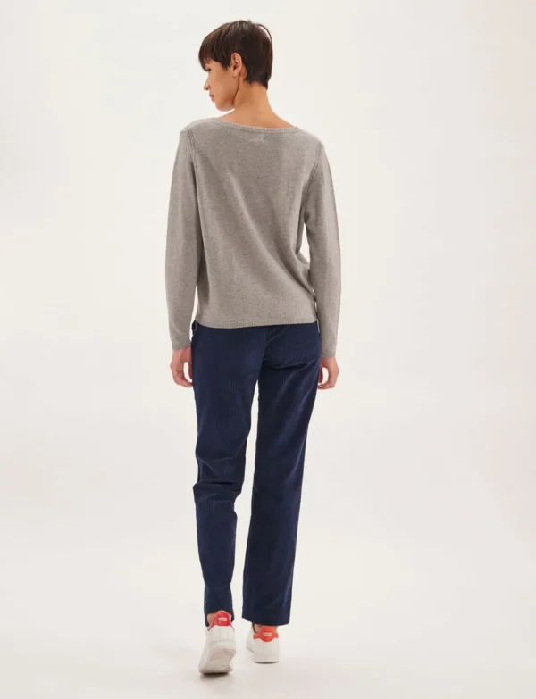 Cheap Ines de la Fressange Paris Morgane grey wool and cashmere sweater