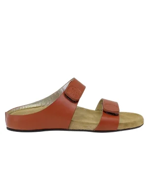 New Ines de la Fressange Paris Mules Delia cognac leather