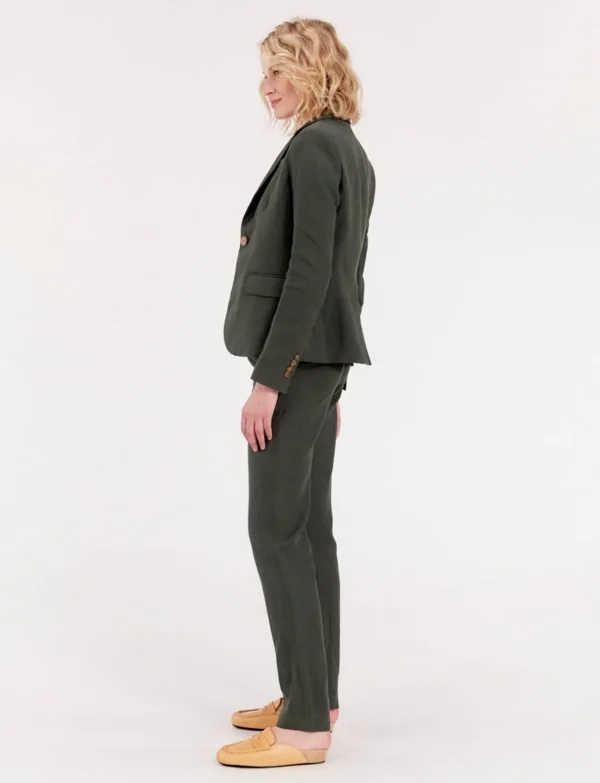 Cheap Ines de la Fressange Paris Nicoletta jacket in dark green linen