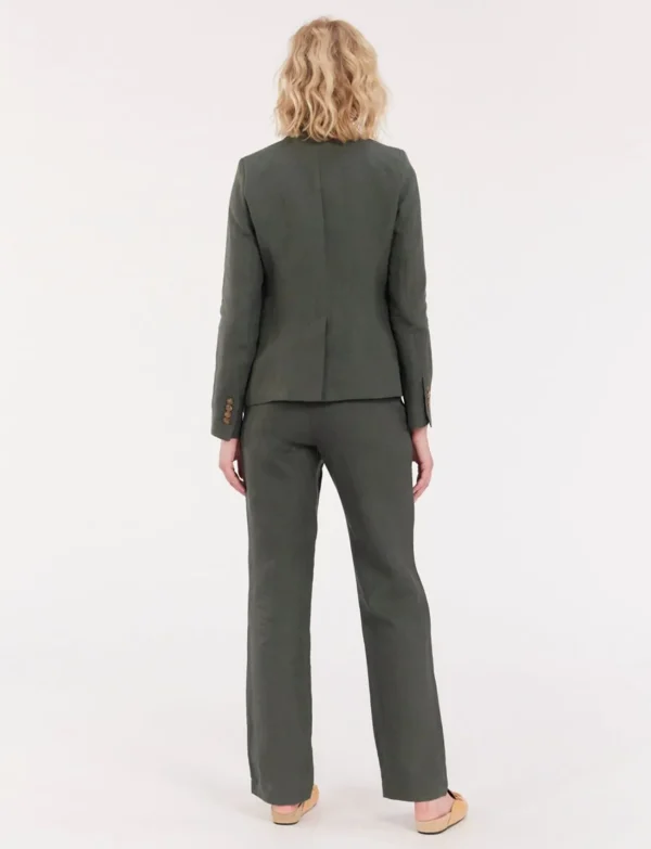 Cheap Ines de la Fressange Paris Nicoletta jacket in dark green linen